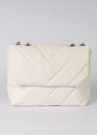 Жіноча сумка біла сумка на ланцюжку стьобана сумка сумочка