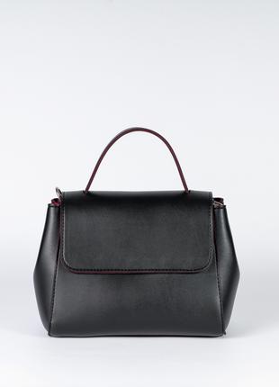 Жіноча сумка чорна з червоним сумка чорний клатч чорна сумочка