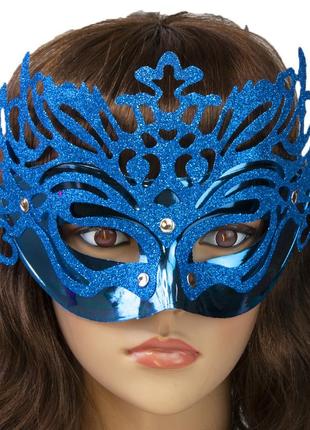Венецианская маска карнавальная женская изабелла голубая