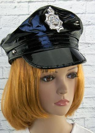 Фуражка полицейского лаковая карнавальная