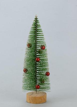 Декор новогодний настольный елочка 20 см с шариками  зеленый