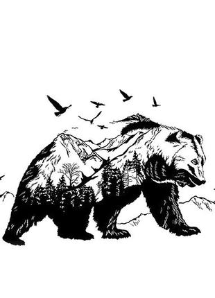 Интерьерная наклейка черный горный медведь xl8271 90х60см