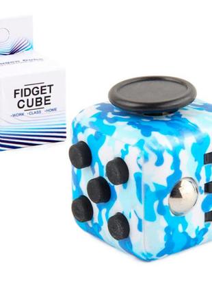 Кубик антистресс fidget cube милитари голубой