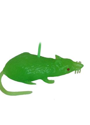 Резиновая мышь светонакопительная зеленая