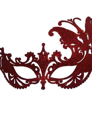 Венецианская маска карнавальная женская баттерфлай красная