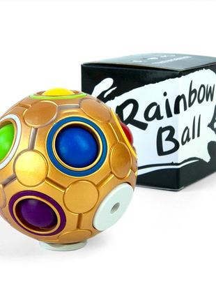 Головоломка антистресс 3d пятнашки iq rainbow ball золото