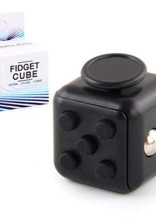 Кубик антистресс fidget cube черный с черным