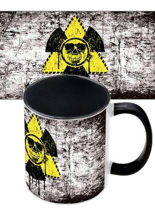 Чашка с принтом 65602 радиация черная