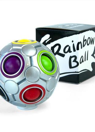 Головоломка антистресс 3d пятнашки iq rainbow ball серебро