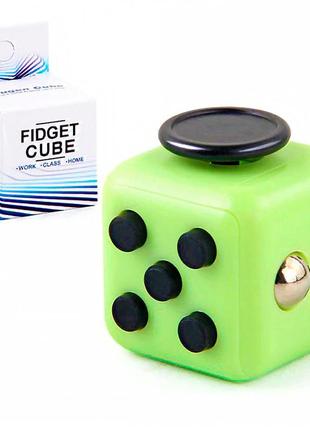 Кубик антистресс fidget cube зеленый с черным