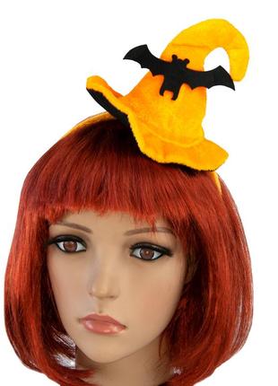 Шляпка на ободке хэллоуин с летучей мышью
