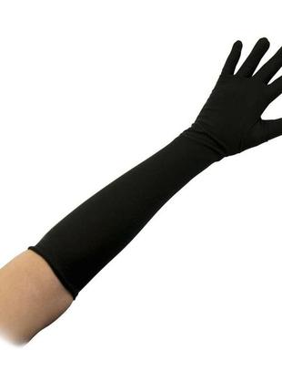 Перчатки эластан длинные черные