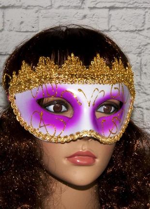 Венецианская маска карнавальная женская вероника белая с сирен...