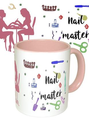 Чашка з принтом 65362 nail master рожева