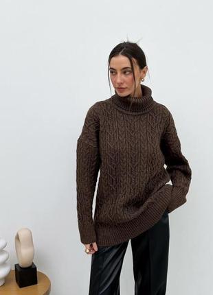 Свитер оливия коричневый art knit