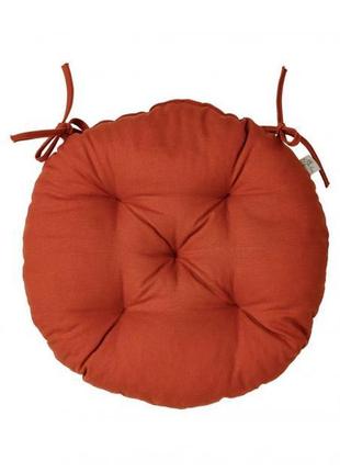 Подушка на стул с завязками 40х40 круглая тыквенная