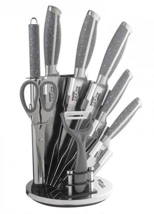 Набор ножей + ножницы на подставке (9 предметов) zepline zp-027
