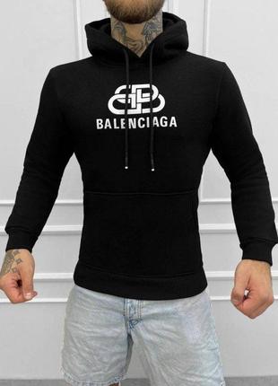 Худи на флисе balenciaga black вт0489