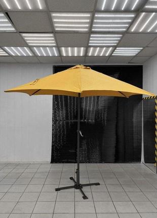 Зонт с лебедкой и стальными спицами 3м плотный тент для террас