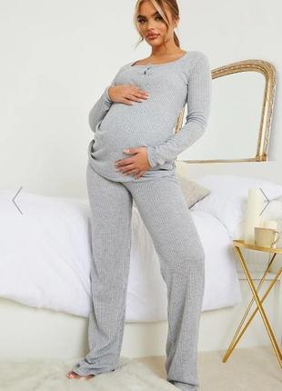 Сірий светер для вагітних, s