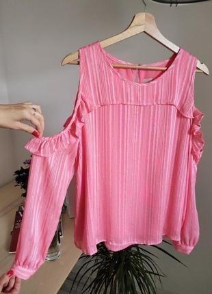 Новая розовая женская блузка с открытыми плечами ichi