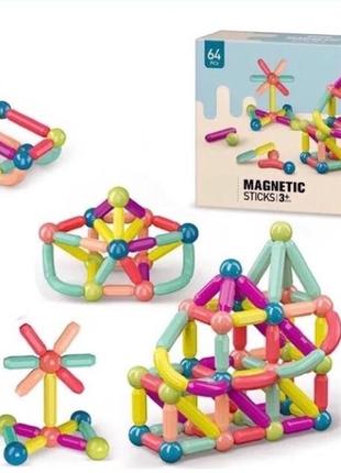 Магнитный конструктор magnetic sticks 64 дет