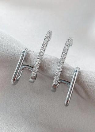 Сережки серьги серебрянные минимализм