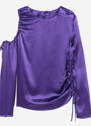 Фиолетовая пурпурная женская блуза из натуральной вискозы h&m ...