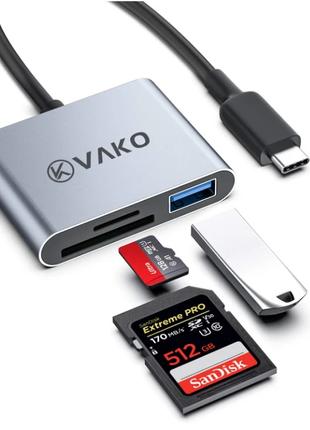 Устройство для чтения карт памяти USB C на SD VAKO UCN3298