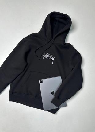 Мужская черная кофта с капюшоном Stussy