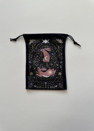 Мешочек сумочка для карт таро оракул рун с лунными зайками