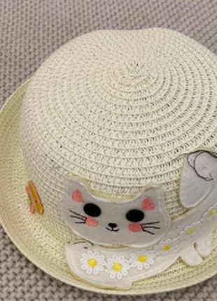 Панама соломенная с котиком ( шляпа)