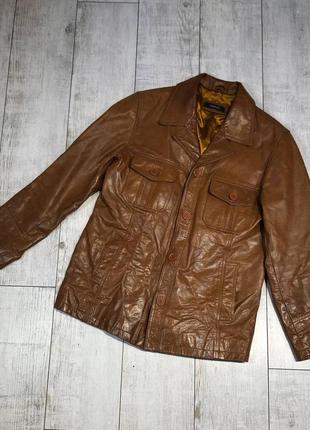 Плотная мужская кожанка кожаная курточка real leather