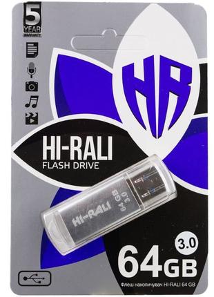 Флешпам'ять Hi-Rali Rocket USB 2.0 64 GB Steel