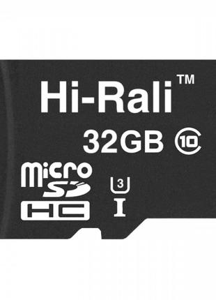 Карта памяти Hi-Rali Micro SDHC 32gb UHS-3 10 Class Черный