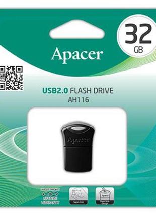 USB-накопичувач Apacer AH116 32Gb USB Flash Drive 2.0 32 Гб Black