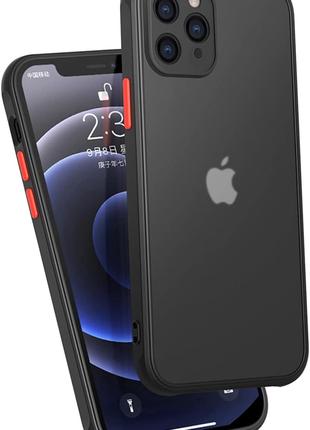 Противоударный матовый чехол для iPhone 11 Pro Max черный бампер