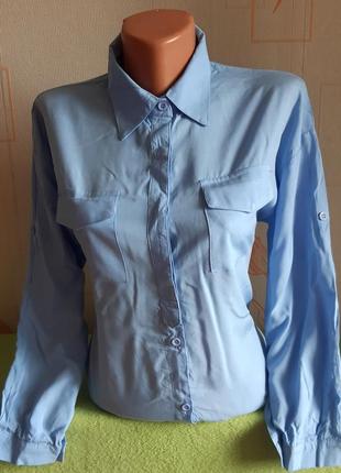 Стильная рубашка голубого цвета abercrombie&fitch, 💯 оригинал,...