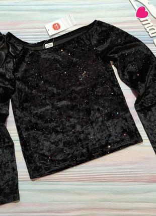 Черная нарядная блуза с блестками cool club р. 152