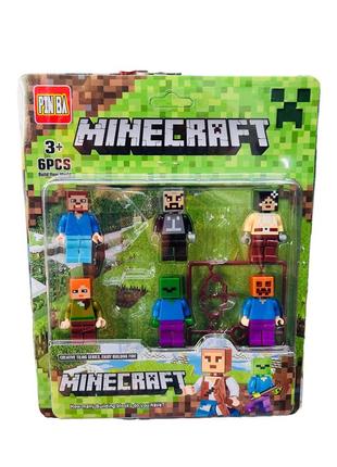 Minecraft фигурки 6 героев майнкрафт