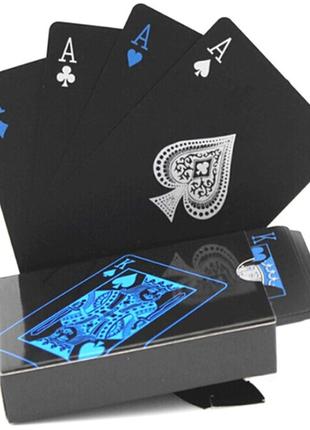Игральные карты пластиковые black777 водонепроницаемые (54 шт)...