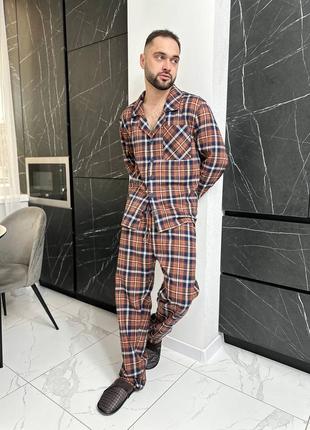 Чоловіча піжама / домашній костюм у клітинку