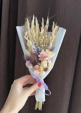 Букетик с сухоцветами подарок букет комплимент декор