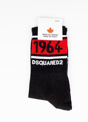Шкарпетки dsquared2 (дісквайред) високі чоловічі чорні з принт...