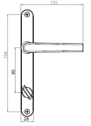 Дверна ручка з пружиною для ПВХ дверей WC 25/85 коричневая RAL...