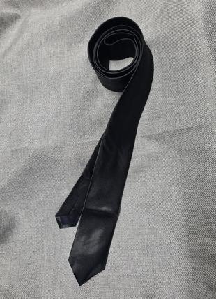 Галстук чёрный мужской однотонный, узкий чёрный галстук, галст...
