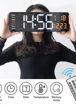 Цифровые часы с led дисплеем электронные с пультом