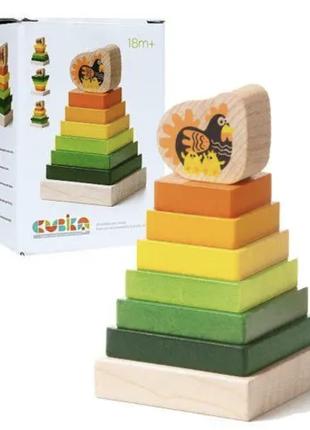 Деревянная игрушка пирамидка развивающая Cubika "LD-15" 15276