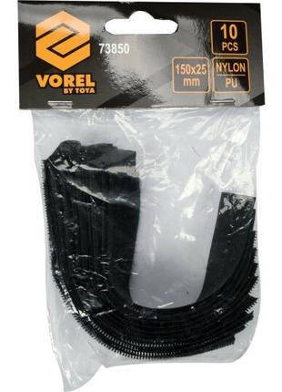Хомут-липучка для кабеля VOREL: 25 x 150 мм, чорний, нейлон + ...