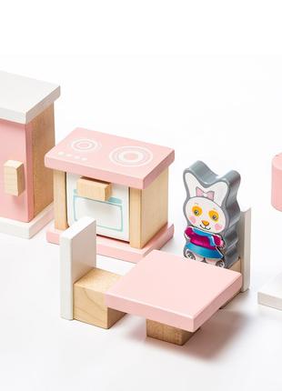 Набор игрушечной мебели из дерева для кукол Cubika "Мебель 3" ...